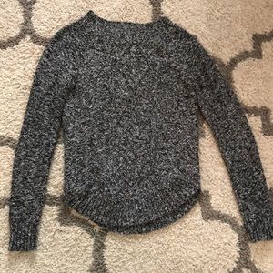 Gray and white speckled sweater